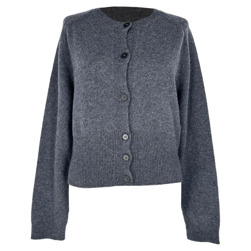 Jil Sander Button-Down Knitted Cardigan in Grey Wool